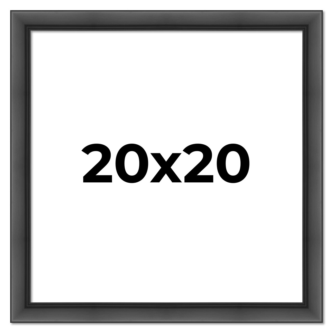 Square Refined Black Picture Frame - UV Acrylic, Foam Board Backing, Hanging Hardware